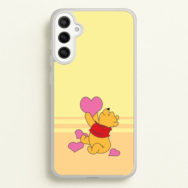 Pooh Love Heart Balloons Valentine's  - Disney Valentine's Phone Case for Galaxy A36