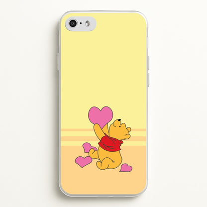 Pooh Love Heart Balloons Valentine's  - Disney Valentine's Phone Case for iPhone 5 / 5s / SE 2016
