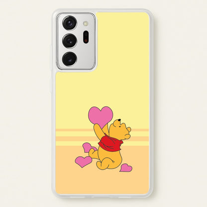 Pooh Love Heart Balloons Valentine's  - Disney Valentine's Phone Case for Galaxy Note 20 Ultra