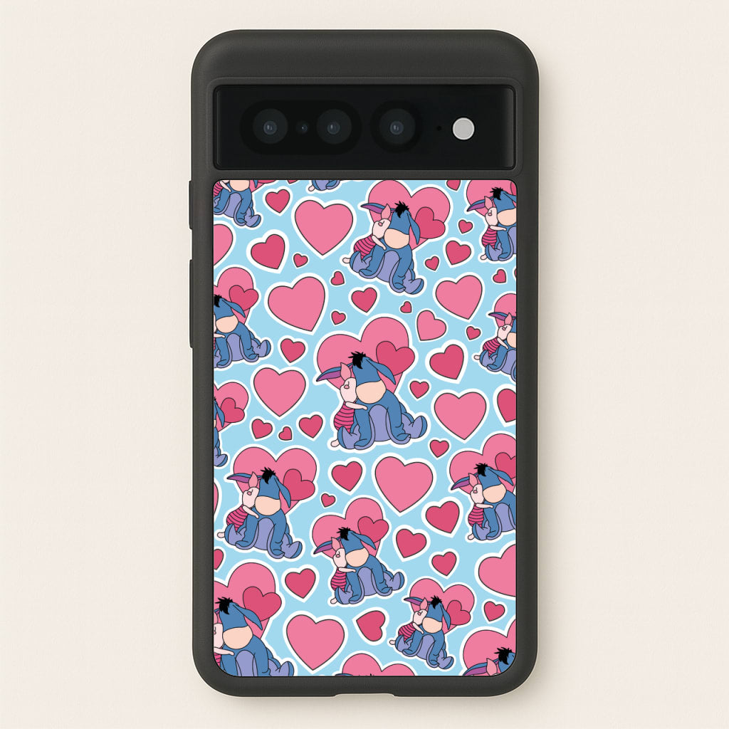 Donkey and Pig Pattern Valentine's  - Disney Valentine's Phone Case for Google Pixel 7 Pro