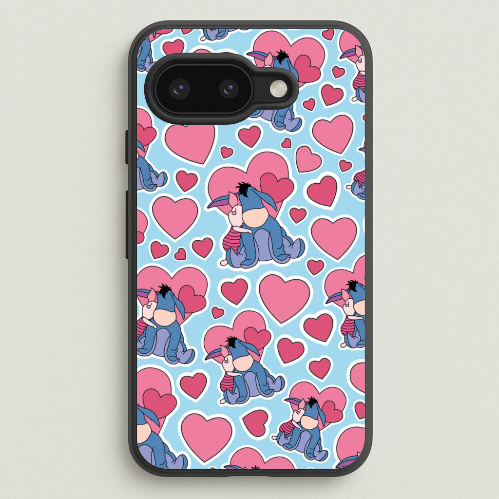 Donkey and Pig Pattern Valentine's  - Disney Valentine's Phone Case for Google Pixel 9a