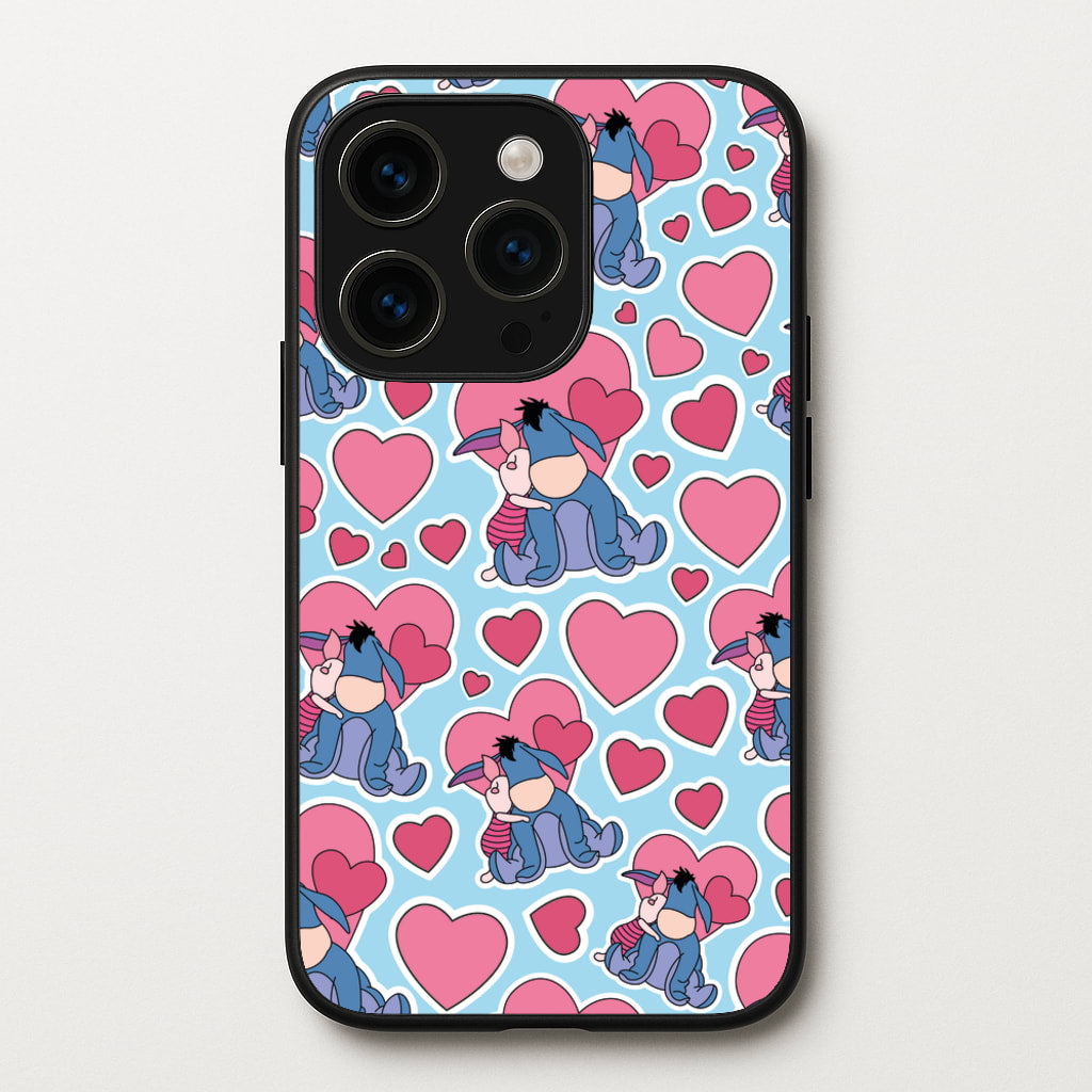 Donkey and Pig Pattern Valentine's  - Disney Valentine's Phone Case for iPhone 15 Pro Max