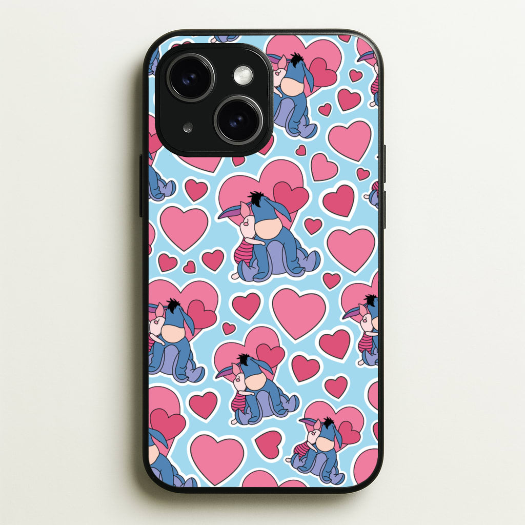 Donkey and Pig Pattern Valentine's  - Disney Valentine's Phone Case for iPhone 14 Plus