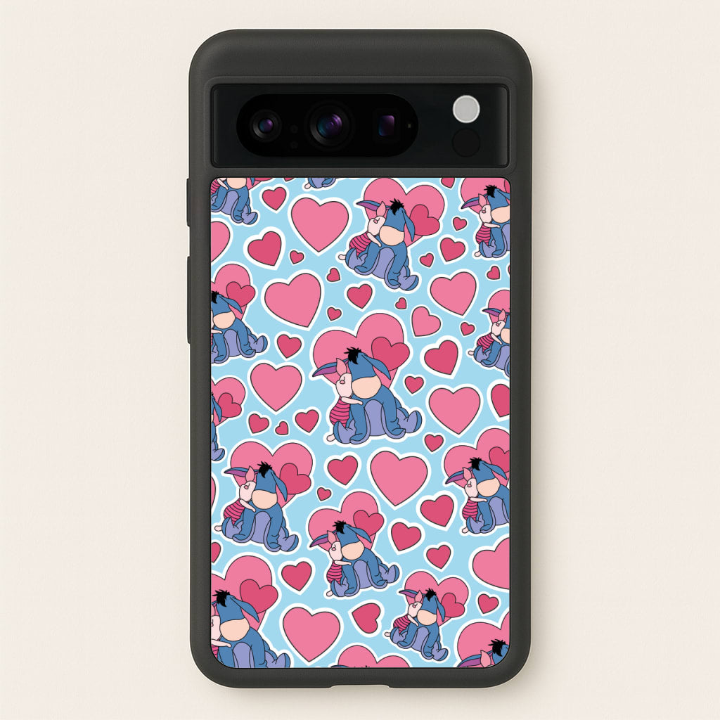 Donkey and Pig Pattern Valentine's  - Disney Valentine's Phone Case for Google Pixel 8 Pro