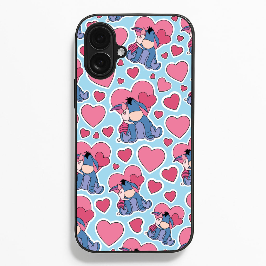 Donkey and Pig Pattern Valentine's  - Disney Valentine's Phone Case for iPhone 16 Plus