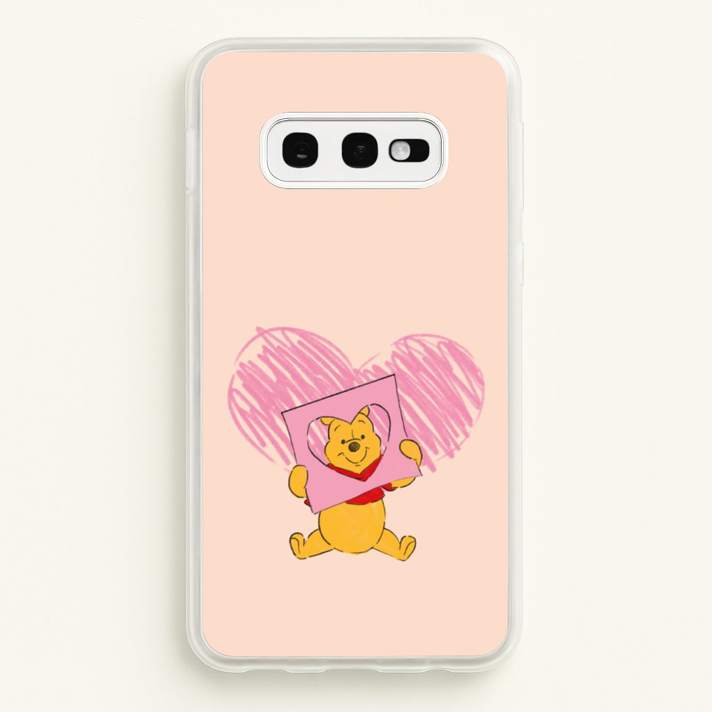 Pooh Heart Drawing Valentine's  - Disney Valentine's Phone Case for Galaxy S10e