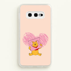 Pooh Heart Drawing Valentine's  - Disney Valentine's Phone Case for Galaxy S10e