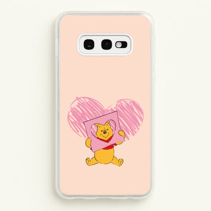 Pooh Heart Drawing Valentine's  - Disney Valentine's Phone Case for Galaxy S10e
