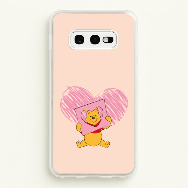 Pooh Heart Drawing Valentine's  - Disney Valentine's Phone Case for Galaxy S10e