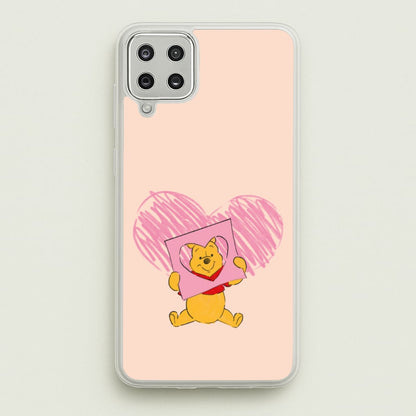 Pooh Heart Drawing Valentine's  - Disney Valentine's Phone Case for Galaxy A12