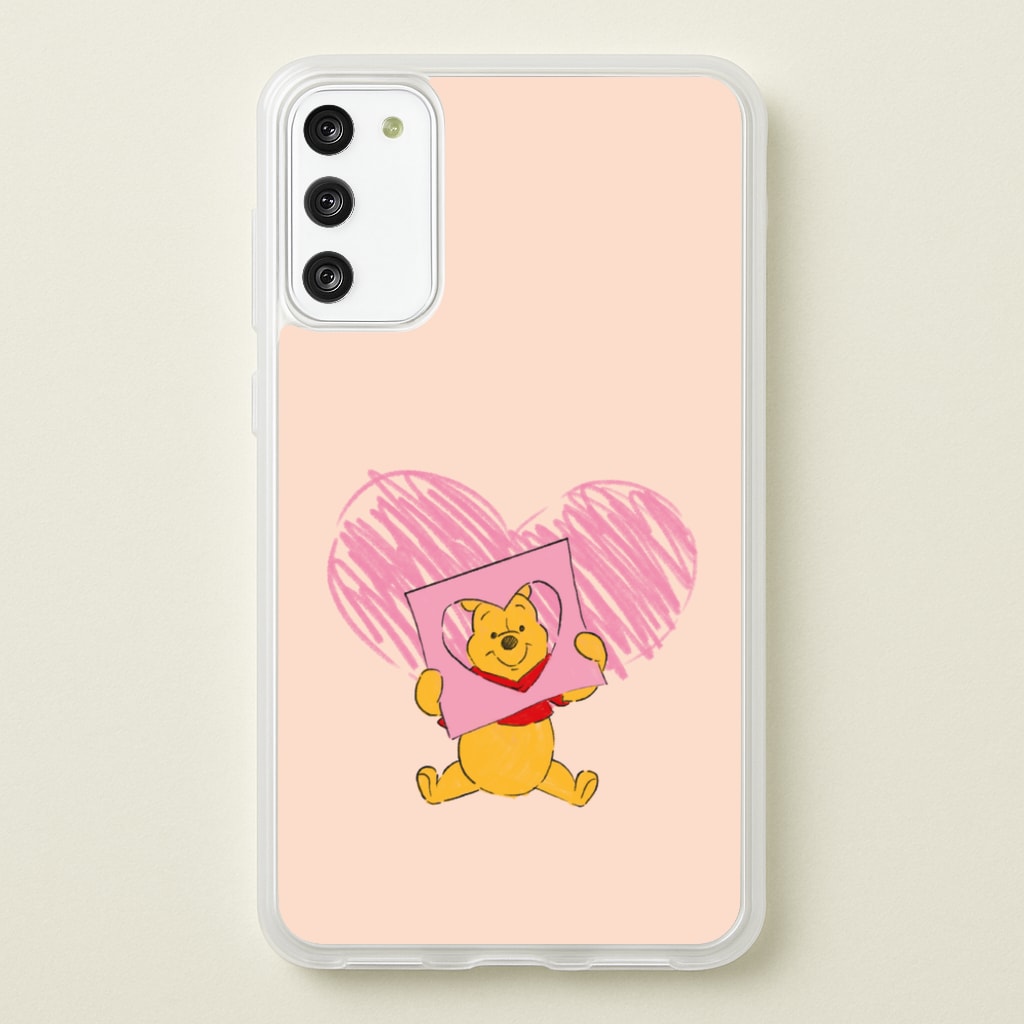 Pooh Heart Drawing Valentine's  - Disney Valentine's Phone Case for Galaxy S20