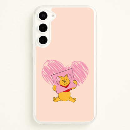 Pooh Heart Drawing Valentine's  - Disney Valentine's Phone Case for Galaxy S23