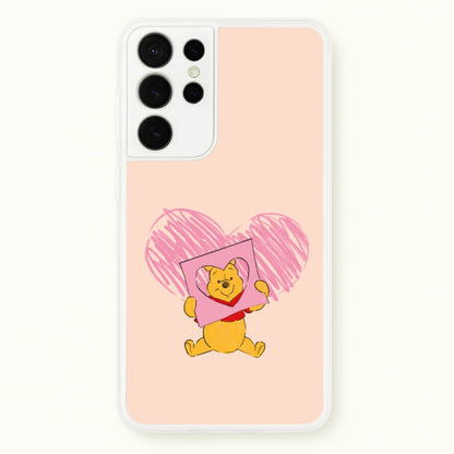 Pooh Heart Drawing Valentine's  - Disney Valentine's Phone Case for Galaxy S21 Ultra