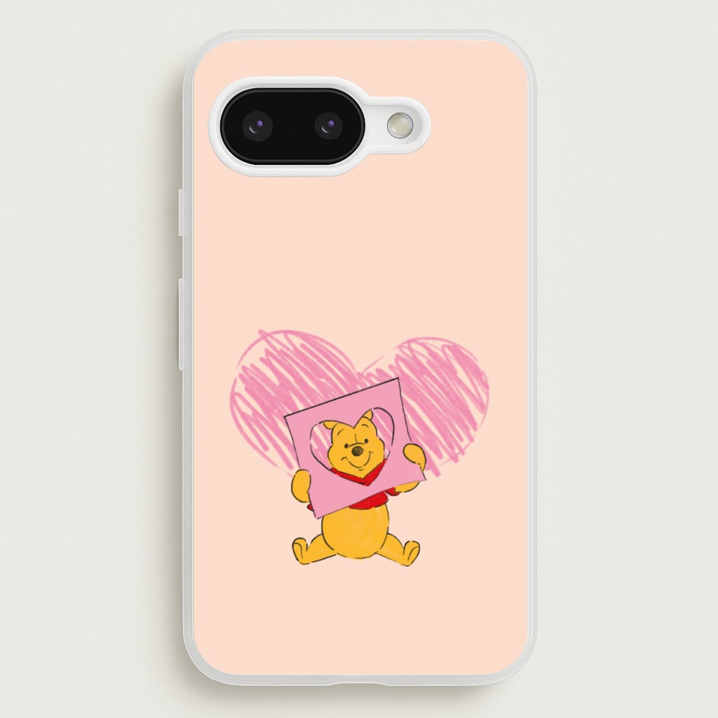 Pooh Heart Drawing Valentine's  - Disney Valentine's Phone Case for Google Pixel 9a
