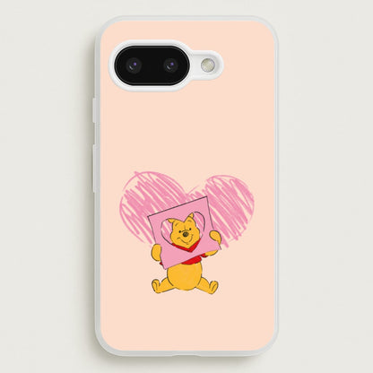 Pooh Heart Drawing Valentine's  - Disney Valentine's Phone Case for Google Pixel 9a