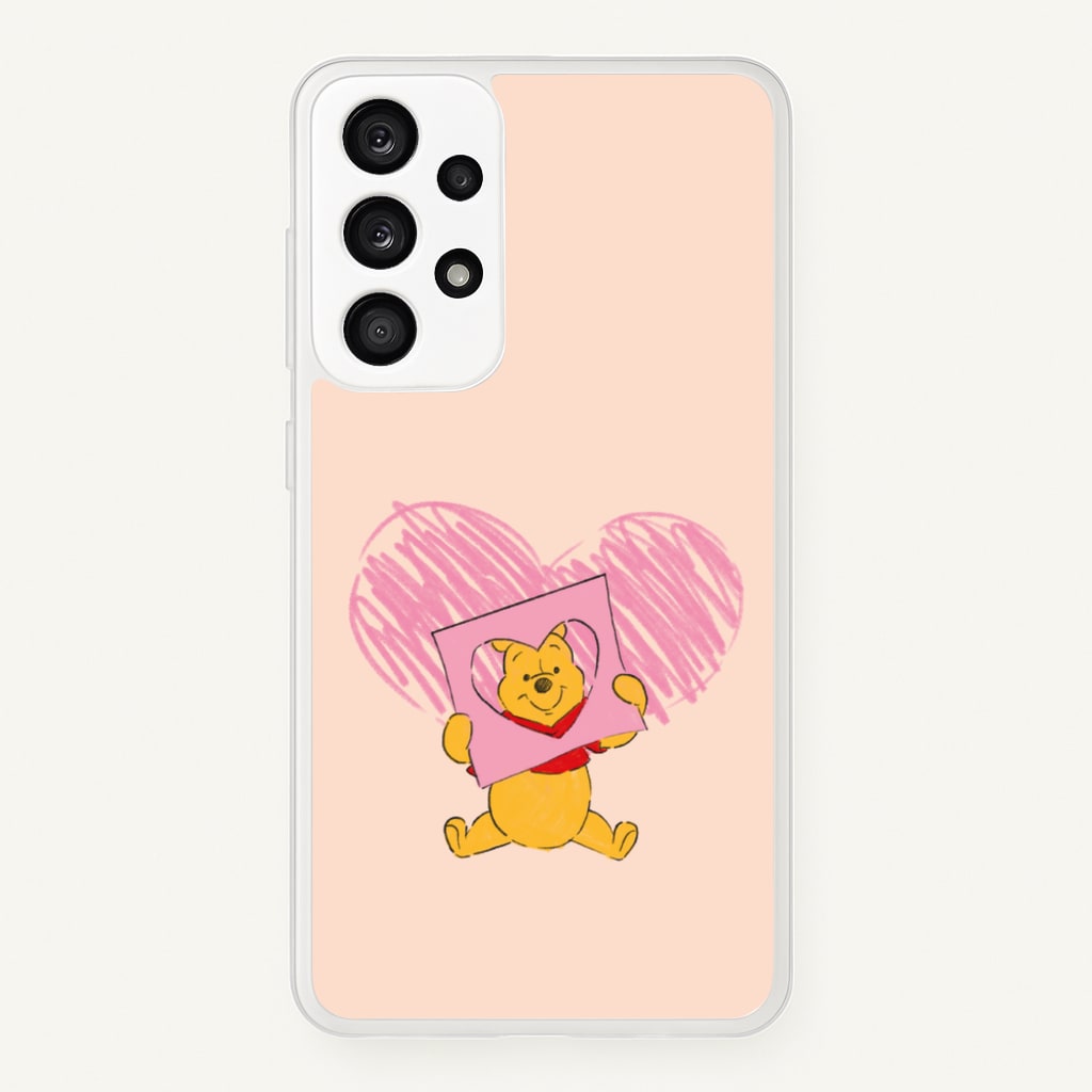 Pooh Heart Drawing Valentine's  - Disney Valentine's Phone Case for Galaxy A53