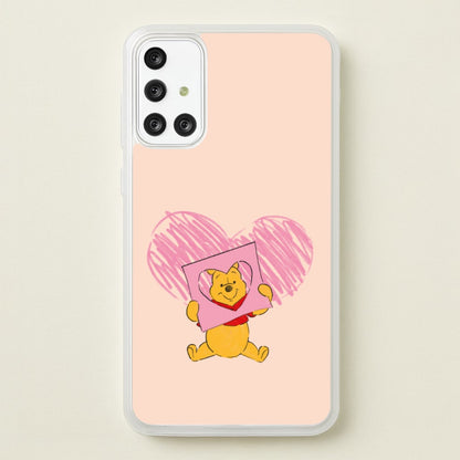Pooh Heart Drawing Valentine's  - Disney Valentine's Phone Case for Galaxy A71