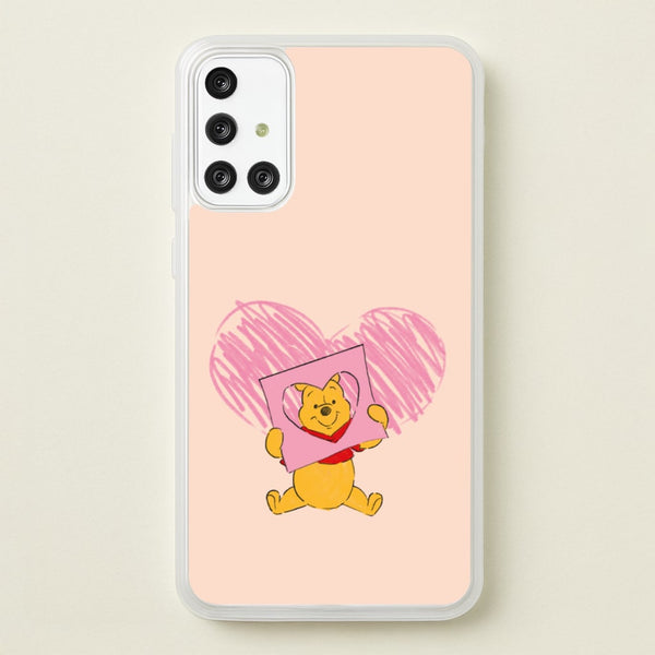 Pooh Heart Drawing Valentine's  - Disney Valentine's Phone Case for Galaxy A71