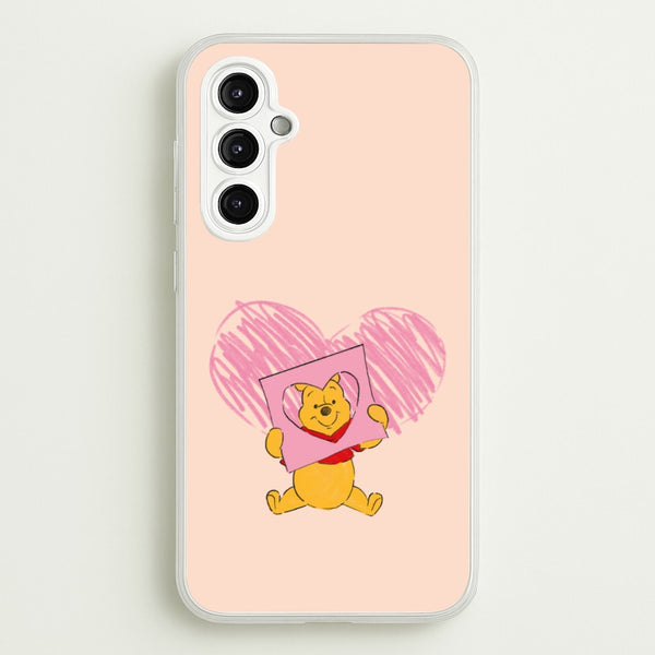 Pooh Heart Drawing Valentine's  - Disney Valentine's Phone Case for Galaxy A14