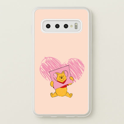Pooh Heart Drawing Valentine's  - Disney Valentine's Phone Case for Galaxy S10