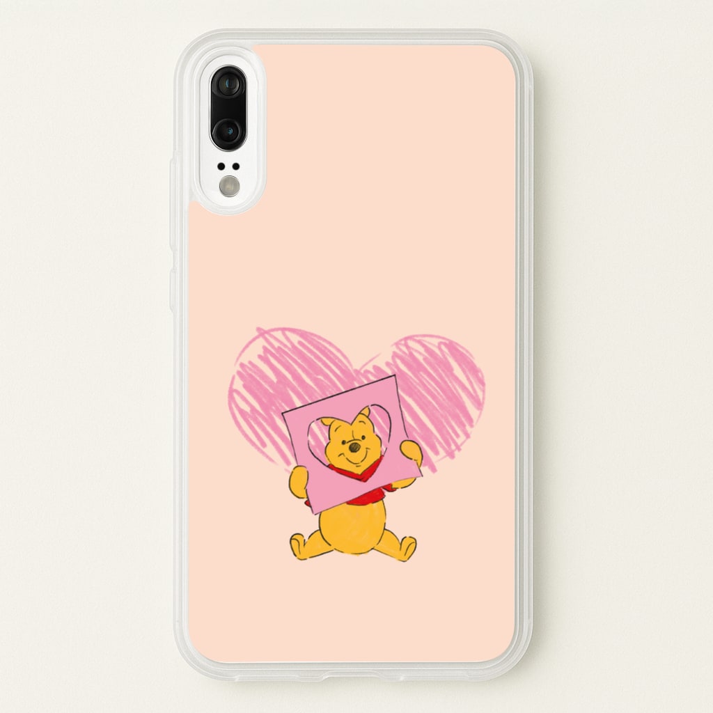 Pooh Heart Drawing Valentine's  - Disney Valentine's Phone Case for Huawei P20