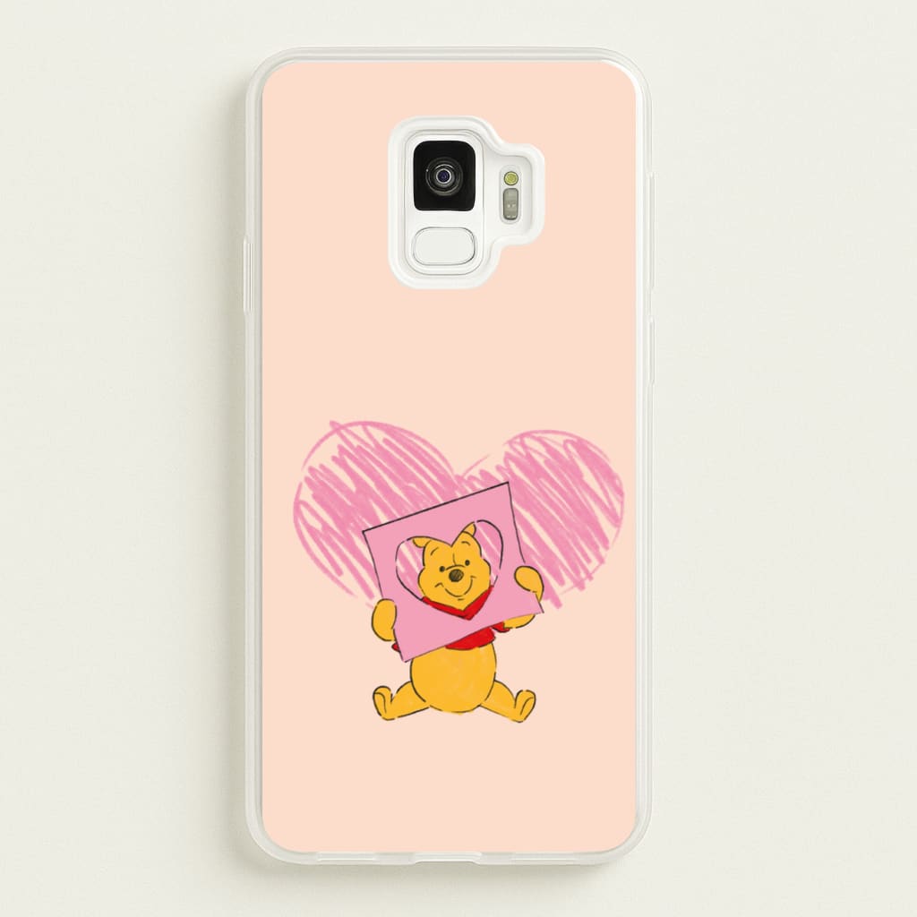 Pooh Heart Drawing Valentine's  - Disney Valentine's Phone Case for Galaxy S9