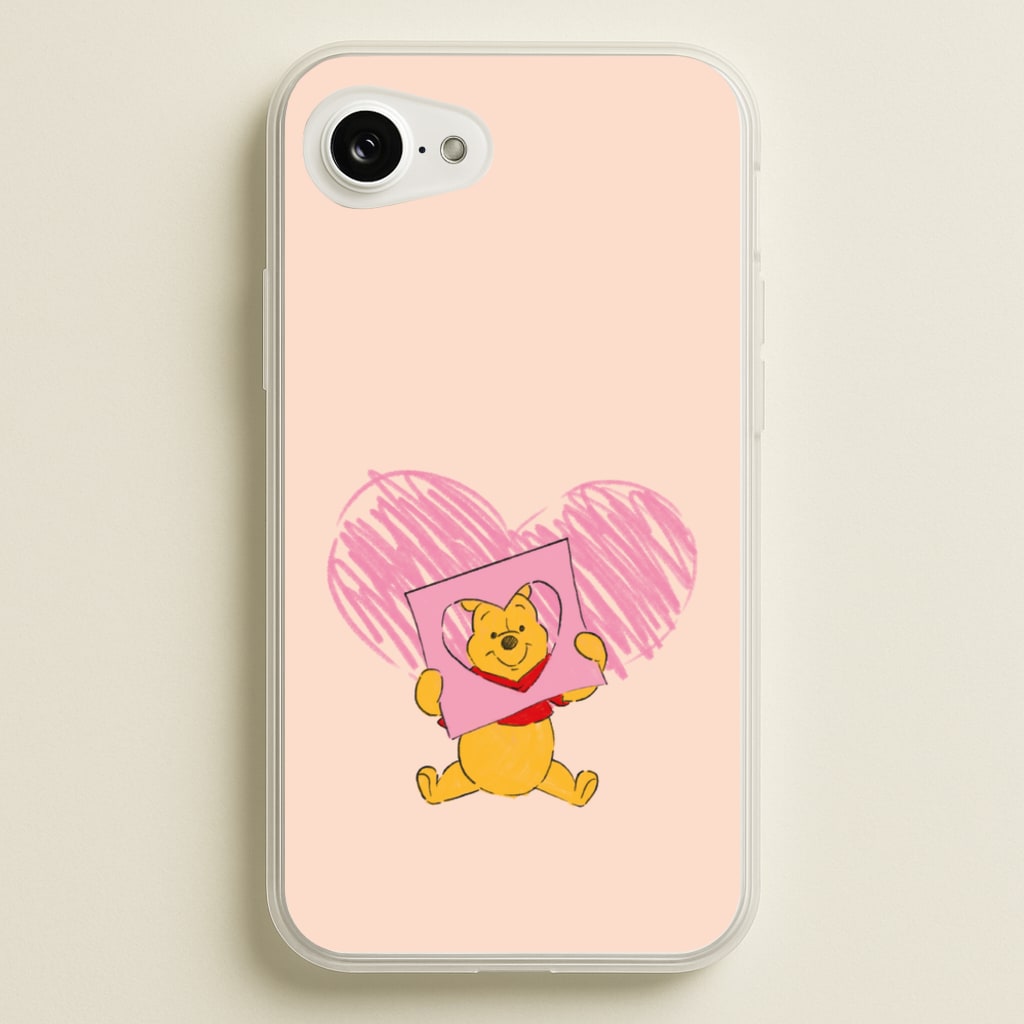 Pooh Heart Drawing Valentine's  - Disney Valentine's Phone Case for iPhone 16e