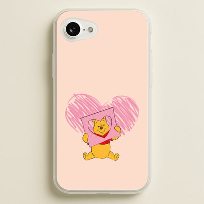 Pooh Heart Drawing Valentine's  - Disney Valentine's Phone Case for iPhone 16e
