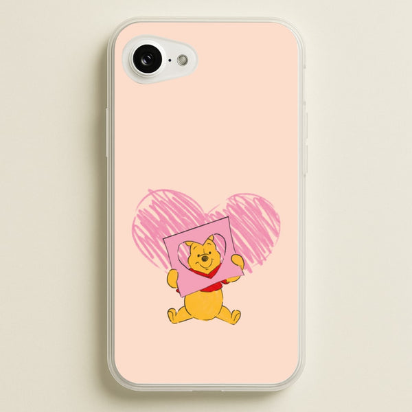 Pooh Heart Drawing Valentine's  - Disney Valentine's Phone Case for iPhone 16e