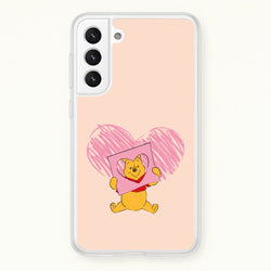 Pooh Heart Drawing Valentine's  - Disney Valentine's Phone Case for Galaxy S21