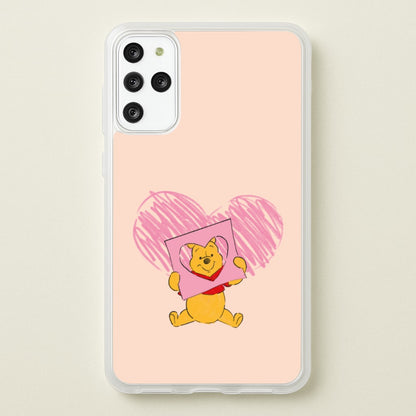 Pooh Heart Drawing Valentine's  - Disney Valentine's Phone Case for Galaxy S20 Plus