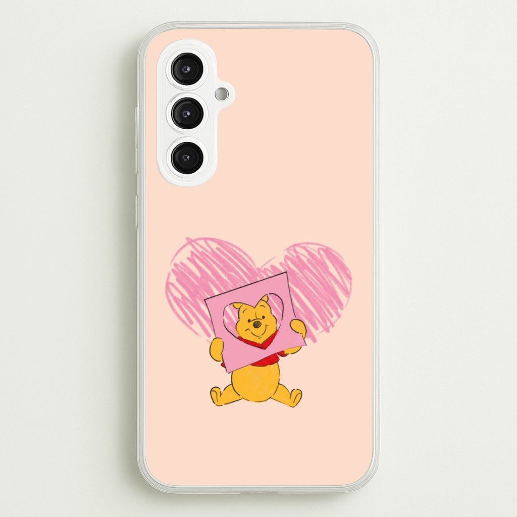 Pooh Heart Drawing Valentine's  - Disney Valentine's Phone Case for Galaxy S23FE