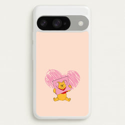 Pooh Heart Drawing Valentine's Phone Case for Google Pixel 10 / 10 Pro