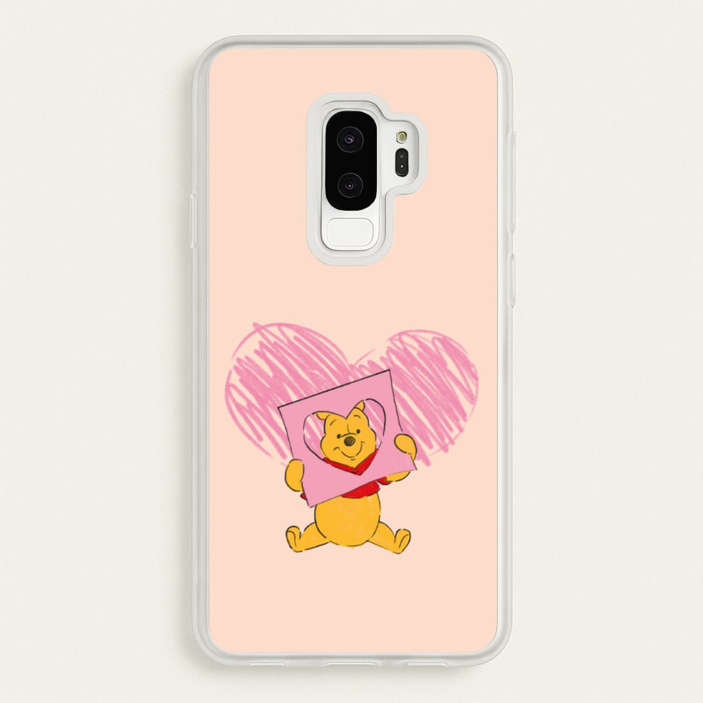 Pooh Heart Drawing Valentine's  - Disney Valentine's Phone Case for Galaxy S9 Plus