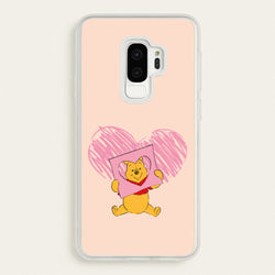 Pooh Heart Drawing Valentine's  - Disney Valentine's Phone Case for Galaxy S9 Plus