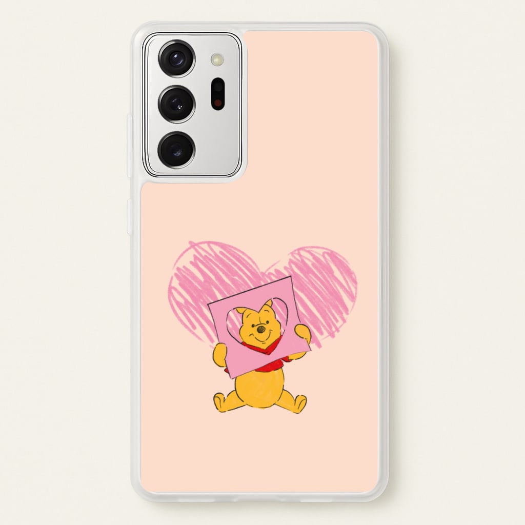 Pooh Heart Drawing Valentine's  - Disney Valentine's Phone Case for Galaxy Note 20 Ultra