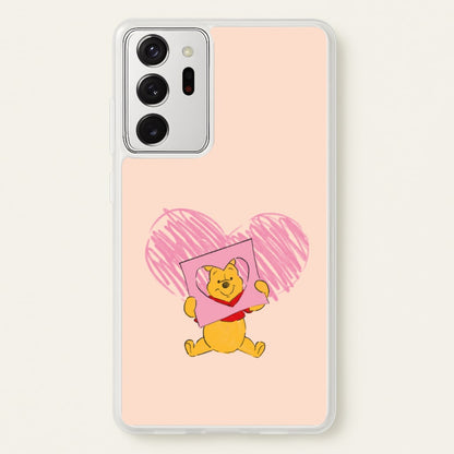 Pooh Heart Drawing Valentine's  - Disney Valentine's Phone Case for Galaxy Note 20 Ultra