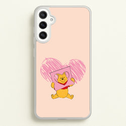Pooh Heart Drawing Valentine's  - Disney Valentine's Phone Case for Galaxy A34
