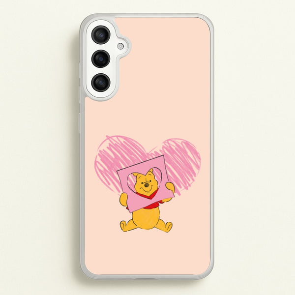 Pooh Heart Drawing Valentine's  - Disney Valentine's Phone Case for Galaxy A34