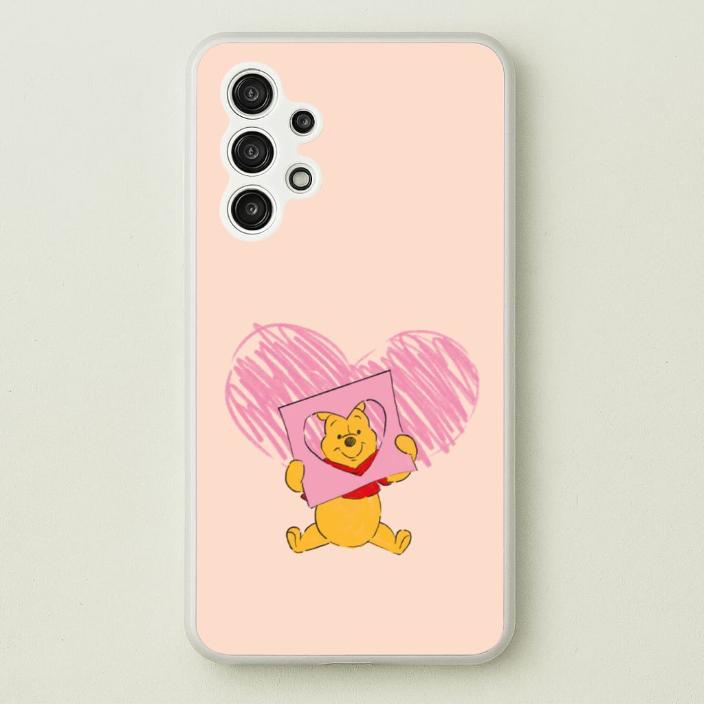 Pooh Heart Drawing Valentine's  - Disney Valentine's Phone Case for Galaxy A13