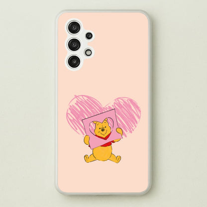Pooh Heart Drawing Valentine's  - Disney Valentine's Phone Case for Galaxy A13