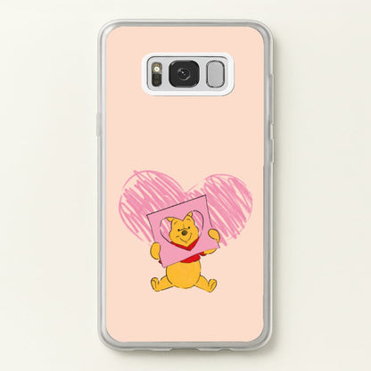 Pooh Heart Drawing Valentine's  - Disney Valentine's Phone Case for Galaxy S8