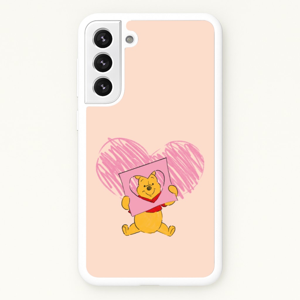 Pooh Heart Drawing Valentine's  - Disney Valentine's Phone Case for Galaxy S22 Plus