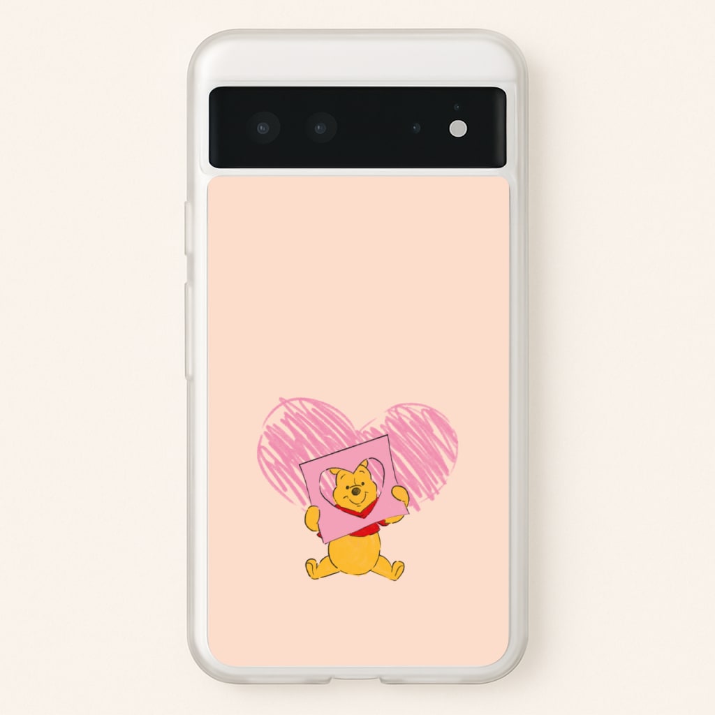 Pooh Heart Drawing Valentine's  - Disney Valentine's Phone Case for Google Pixel 6