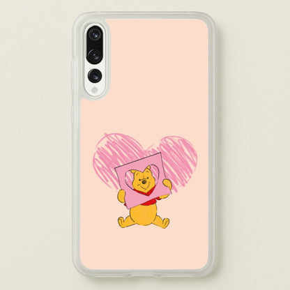 Pooh Heart Drawing Valentine's  - Disney Valentine's Phone Case for Huawei P20 Pro