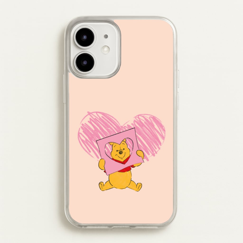 Pooh Heart Drawing Valentine's  - Disney Valentine's Phone Case for iPhone 12 / 12 Pro
