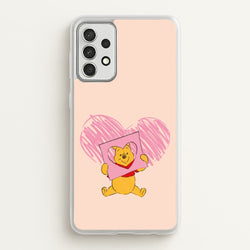 Pooh Heart Drawing Valentine's  - Disney Valentine's Phone Case for Galaxy A52 / A52s