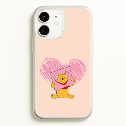 Pooh Heart Drawing Valentine's  - Disney Valentine's Phone Case for iPhone 11