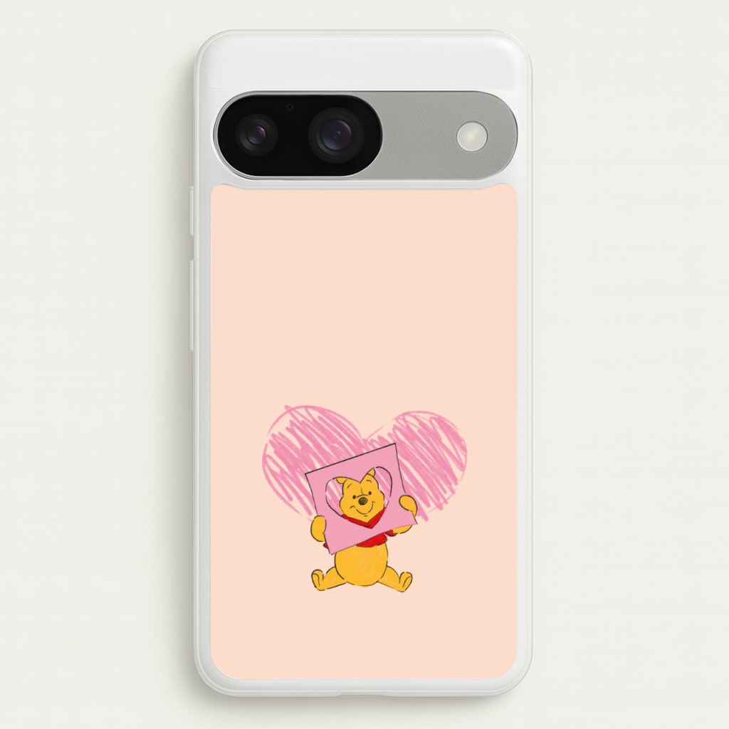 Pooh Heart Drawing Valentine's  - Disney Valentine's Phone Case for Google Pixel 9 / 9 Pro