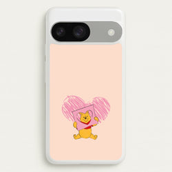 Pooh Heart Drawing Valentine's  - Disney Valentine's Phone Case for Google Pixel 9 / 9 Pro